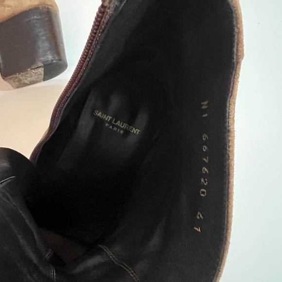 Saint Laurent Paris 'Wyatt' Zip Boots Size 41 euro in Brown Suede - Picture 4 of 7